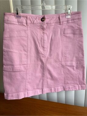 Boden Denim Mini Skirt Light Pink Size 10